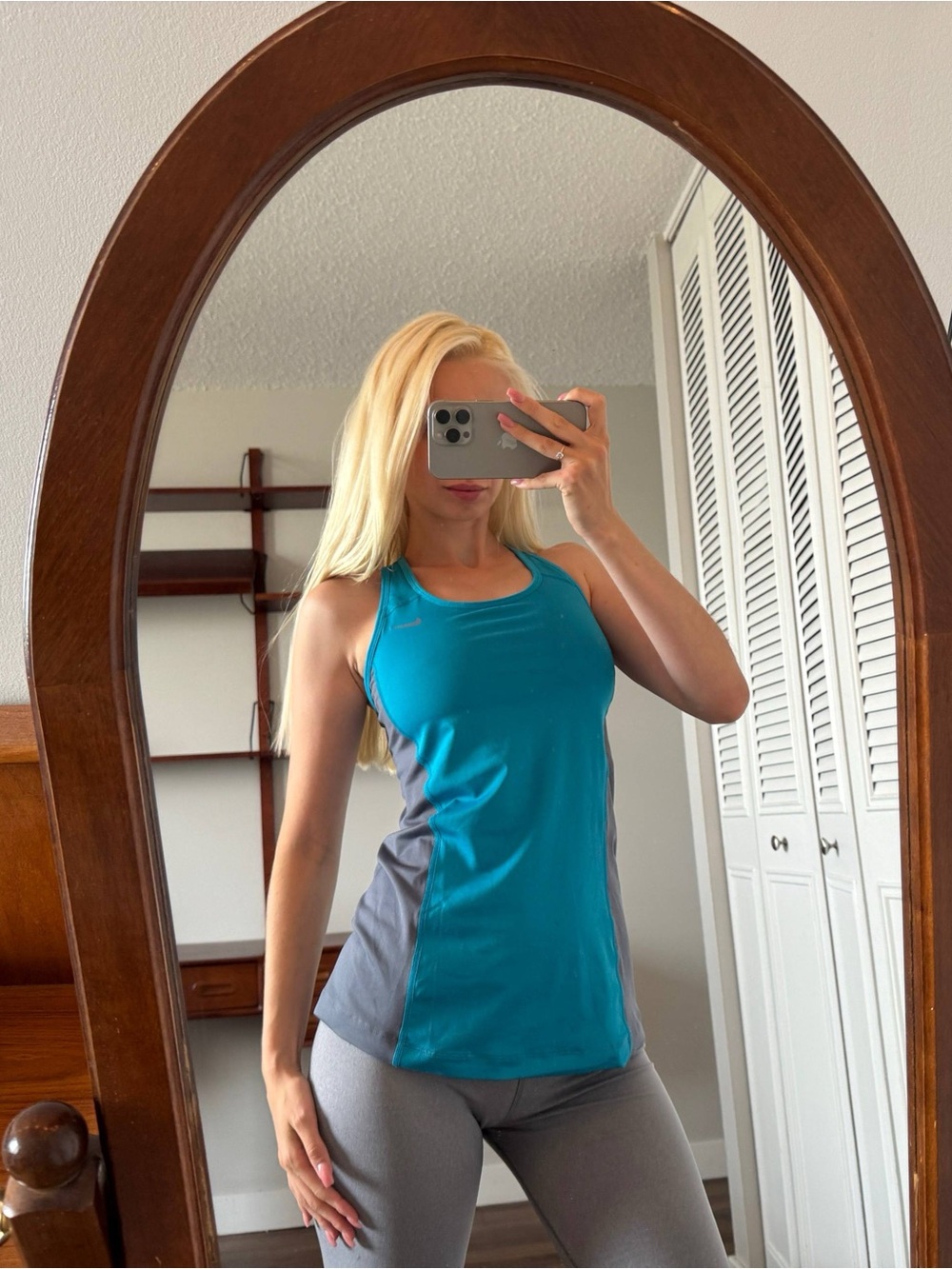 Vintage Nike Teal & Gray Racerback Athletic Tank